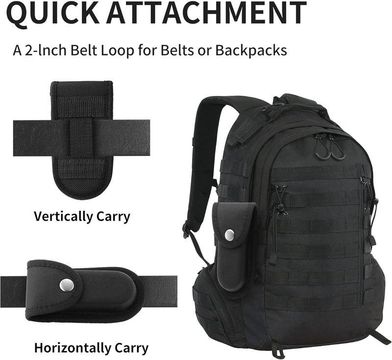 Timsec Nylon Pocket Knife Sheath, 5''-5.5'' Multitool Pouch, Folding Knife Belt Sheath with Snap Closure and Horizontal or Vertical Carry Belt Loop, Multitool Case for Outdoor or Daily Use, Larger Size - Image 5